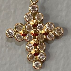 18k Gold and Crystal Cross